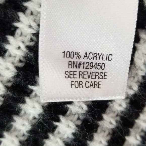 Croft & Barrow Black & White Knitted Open Front Draping Cardigan. Petite XL. - Picture 3 of 6
